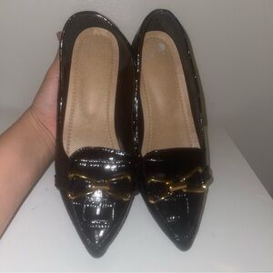 Elegant Black Patent Leather Women's Loafers